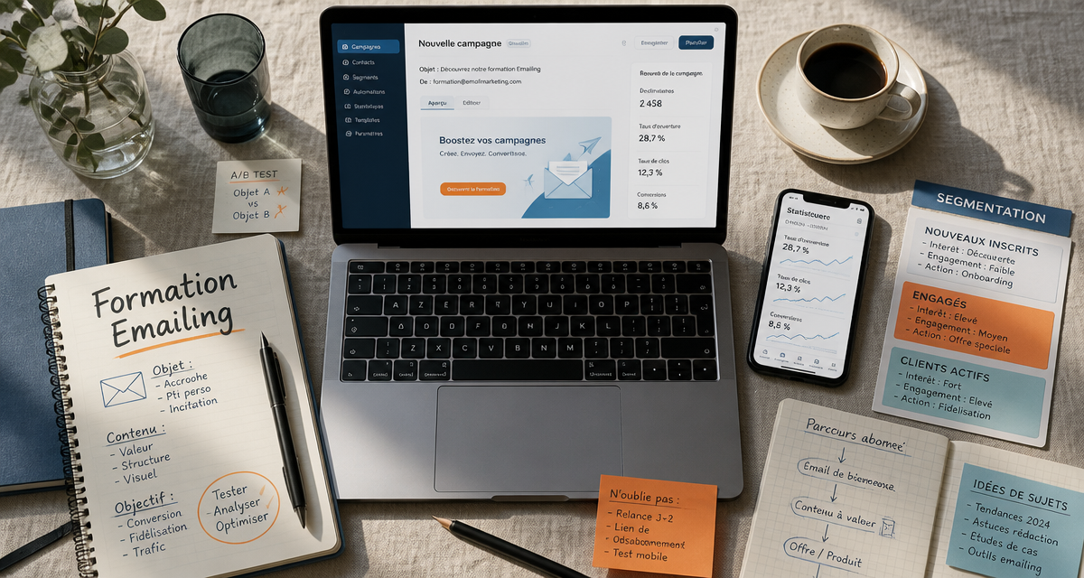 meilleures formations emailing ordinateur carnet