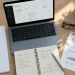 outils audit seo sur bureau avec audit papier et ordinateur