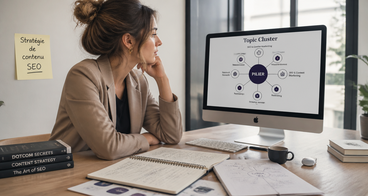 stratégie de contenu seo sur écran ordinateur