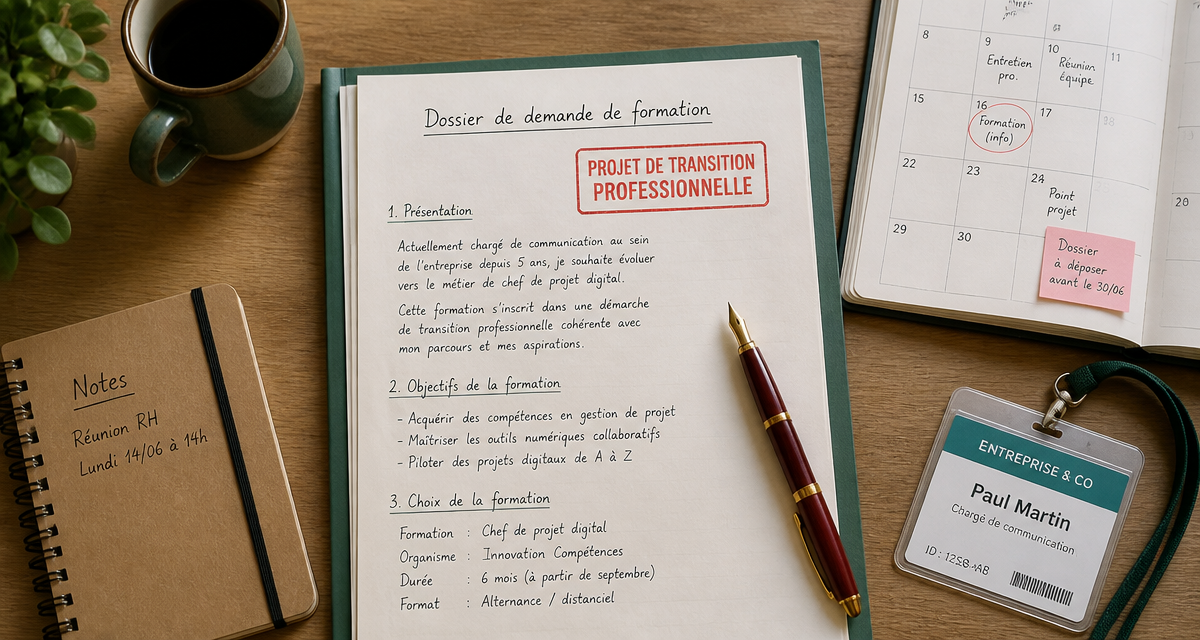 ptp refus employeur dossier manuscrit sur bureau