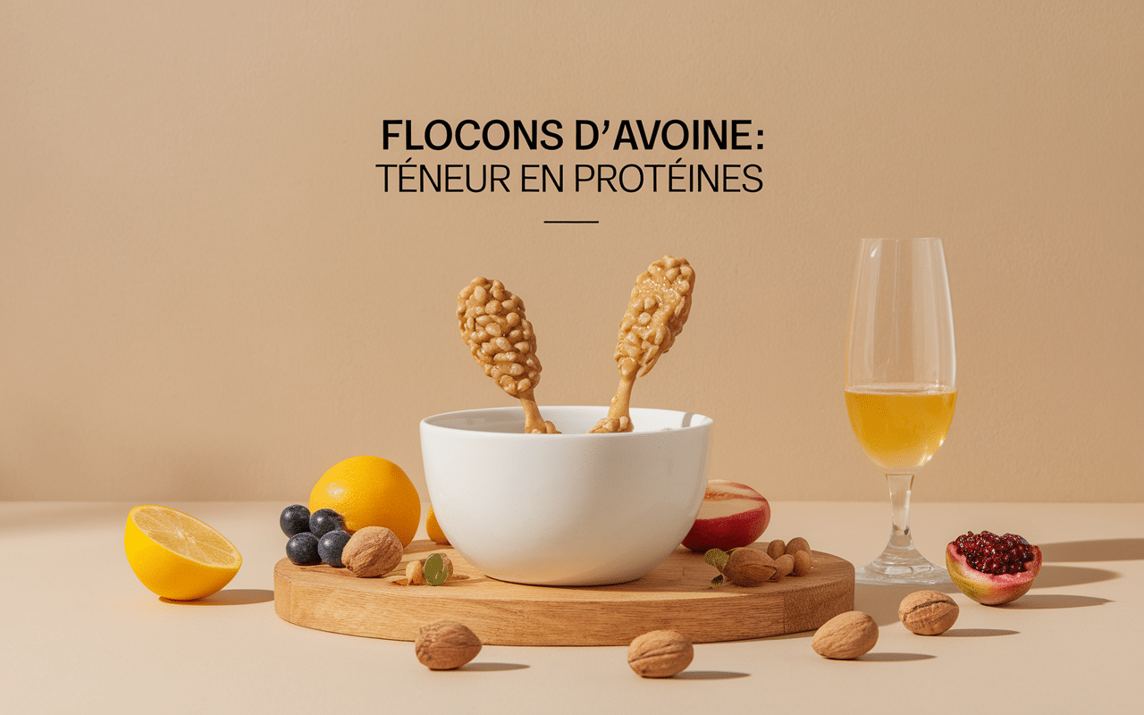 Flocons d'avoine et ingrédients protéinés
