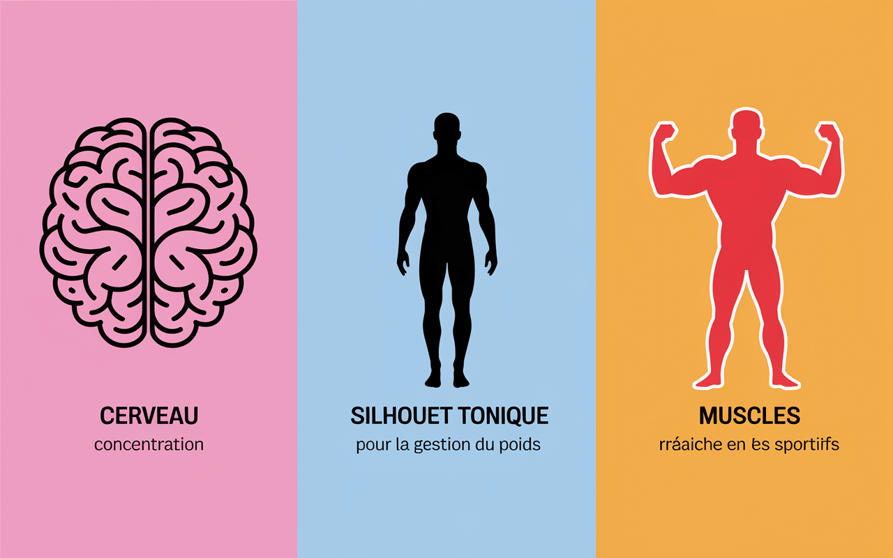 Infographie avantages petit déjeuner protéiné concentration poids sport