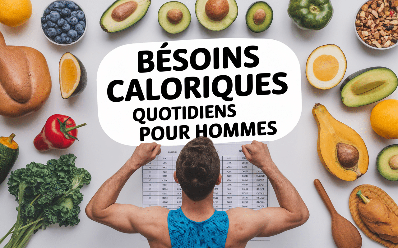Homme athlétique analysant ses besoins caloriques quotidiens