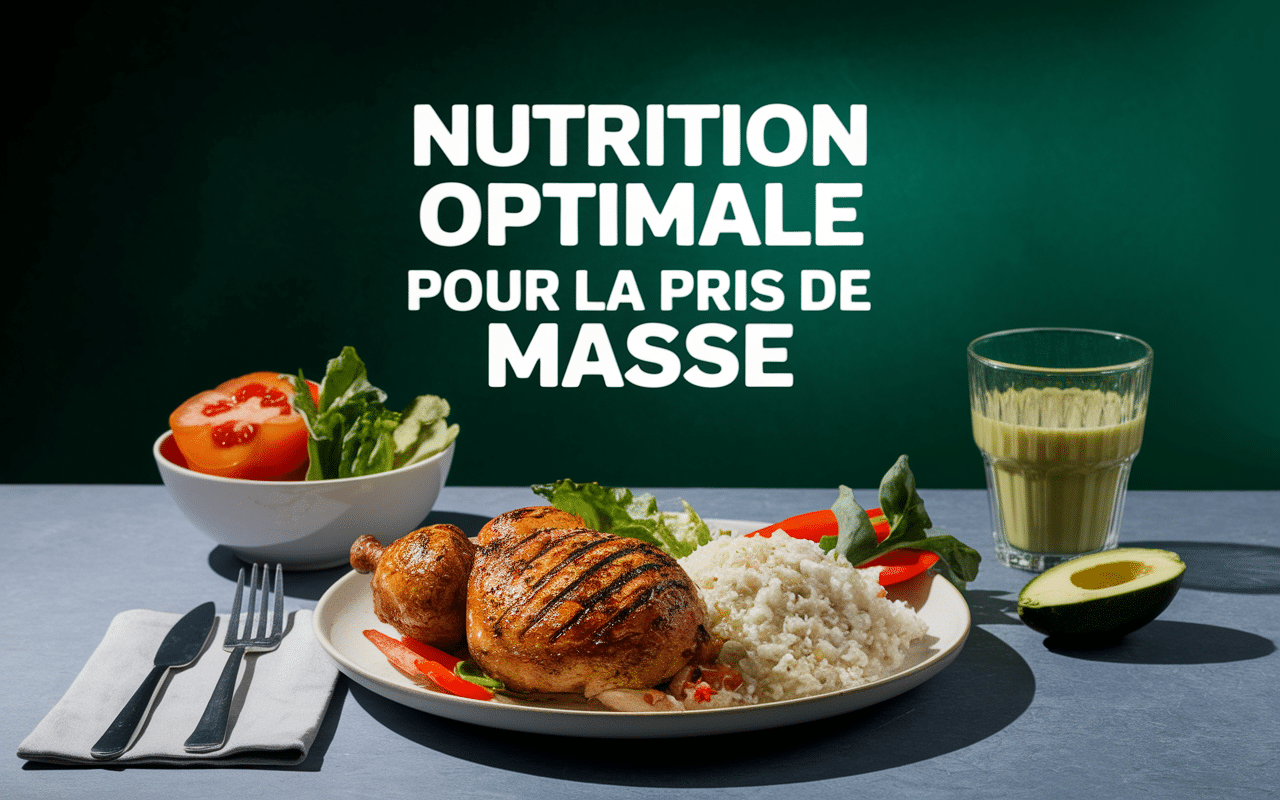 Plateau repas équilibré avec poulet, riz, légumes pour prise de masse