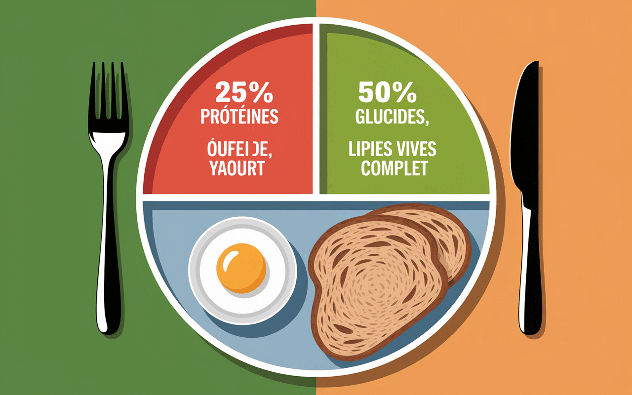 Répartition protéines glucides lipides petit déjeuner muscle