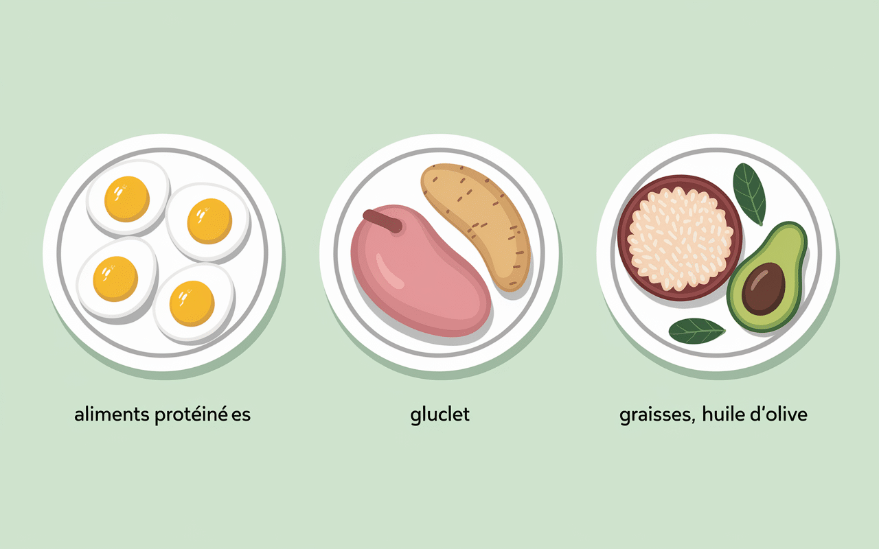 Aliments protéines, glucides et graisses saines pour musculation