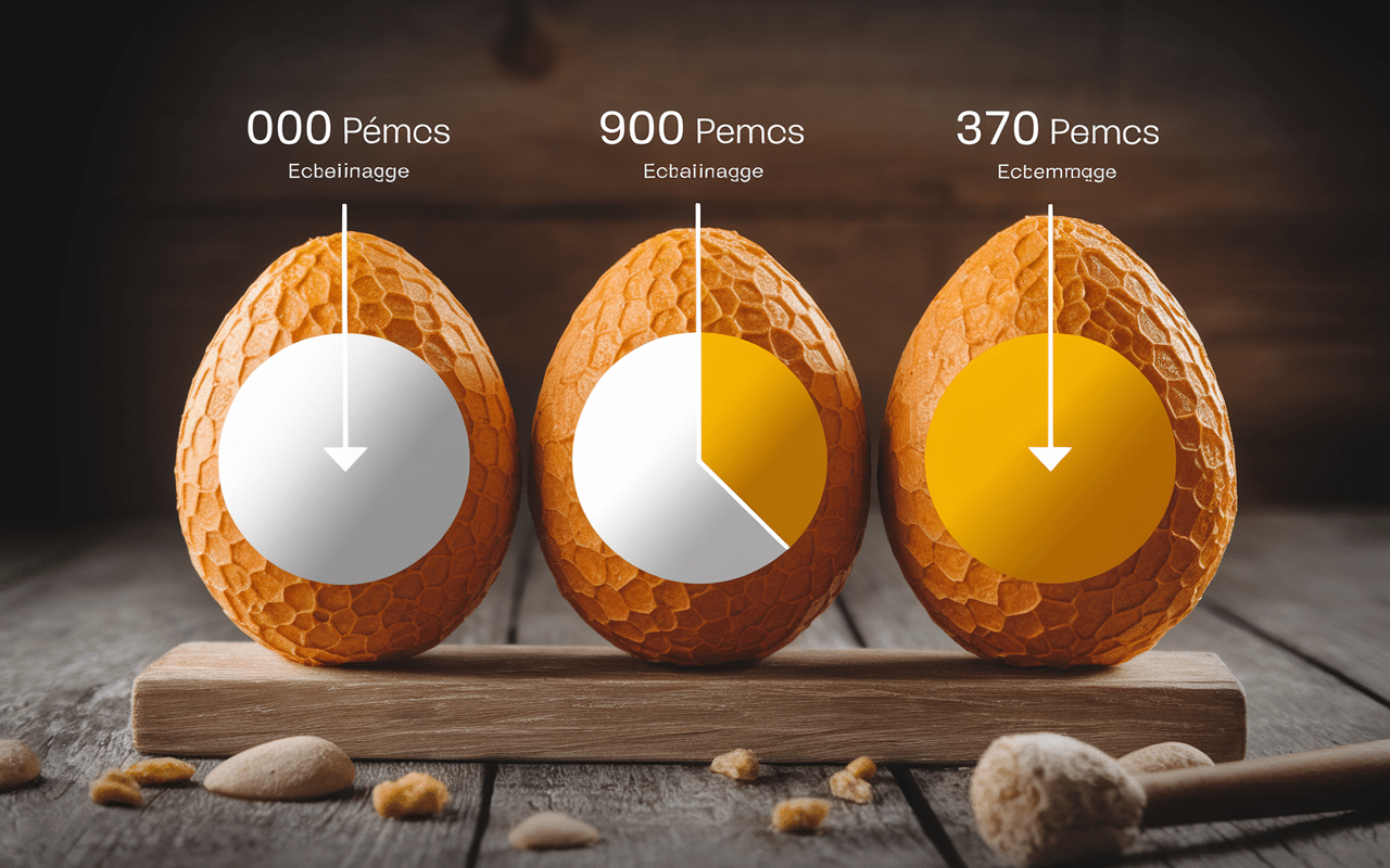 Œufs durs avec valeurs protéiques