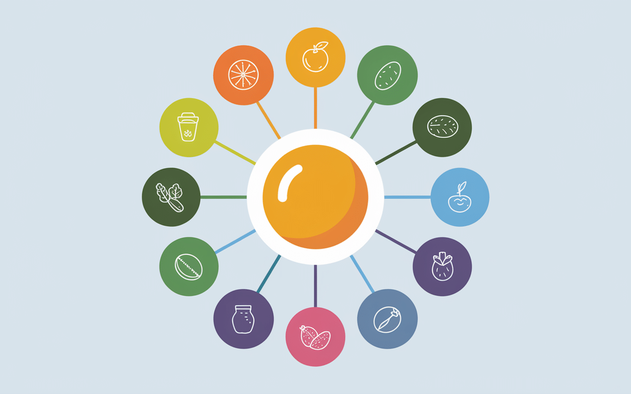 Œuf dur avec nutriments infographique