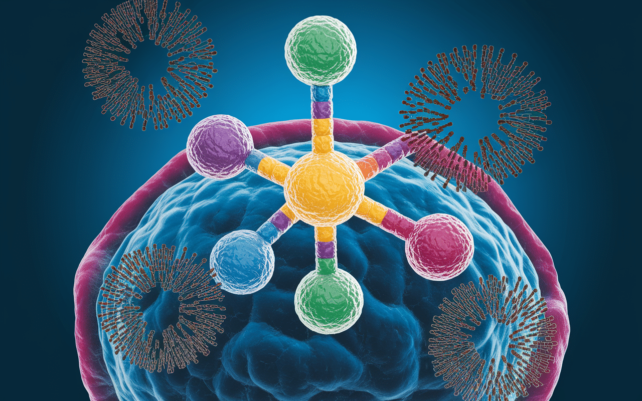 Illustration 3D structure moléculaire glutathion neutralisant radicaux libres