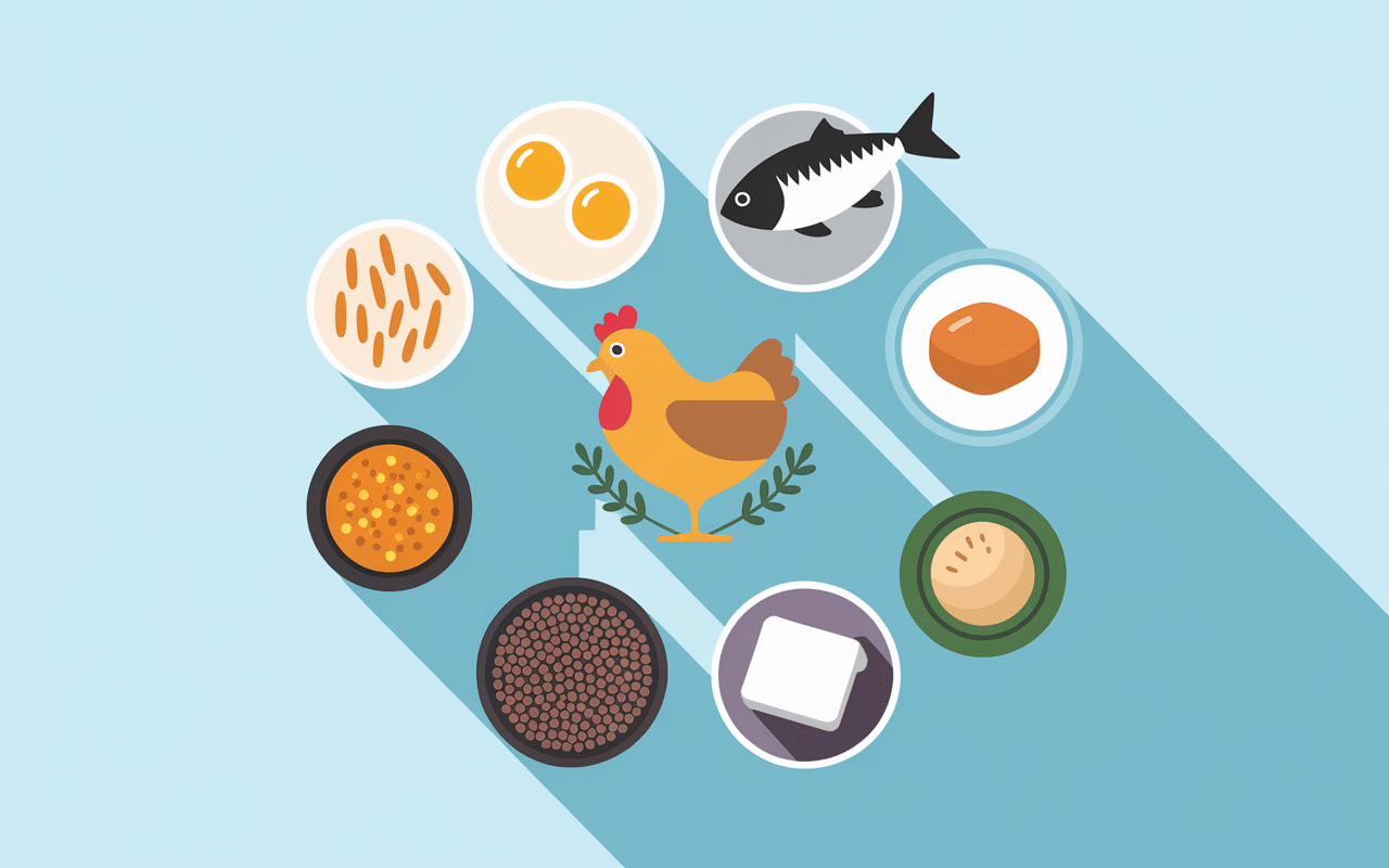 Variété sources protéines musculation flat design