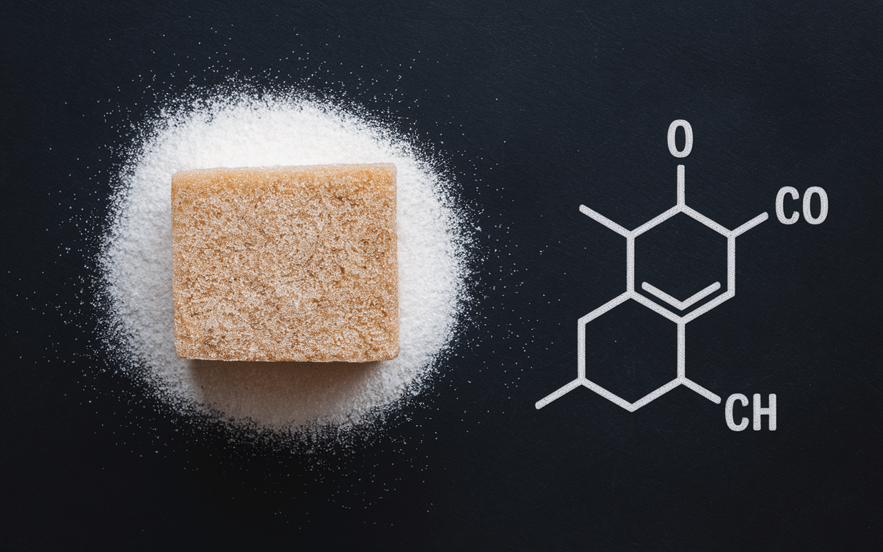 Molécule de sucralose versus sucre traditionnel