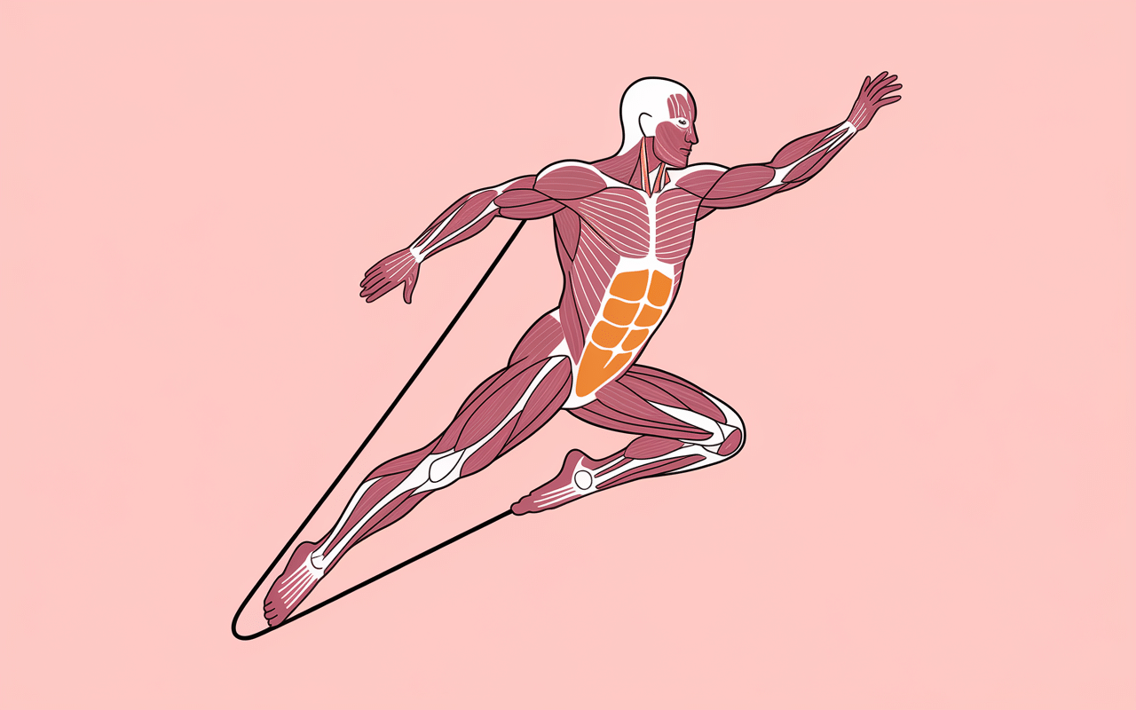 schéma muscles sollicités 1 mois corde à sauter avant après