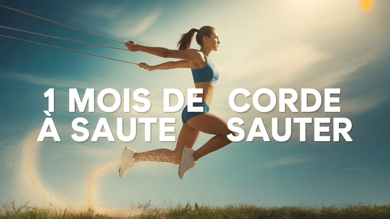 silhouette féminine athlétique saut corde 1 mois avant après