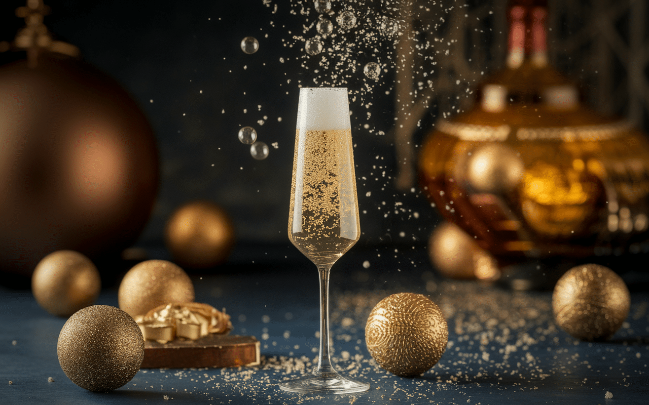 flutte champagne alcool le moins calorique bulles dorées