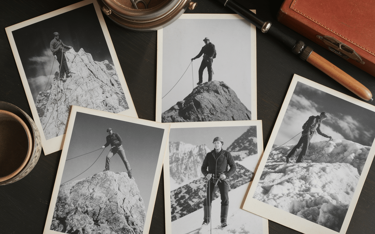 Photos vintage alpinistes français morts en expédition