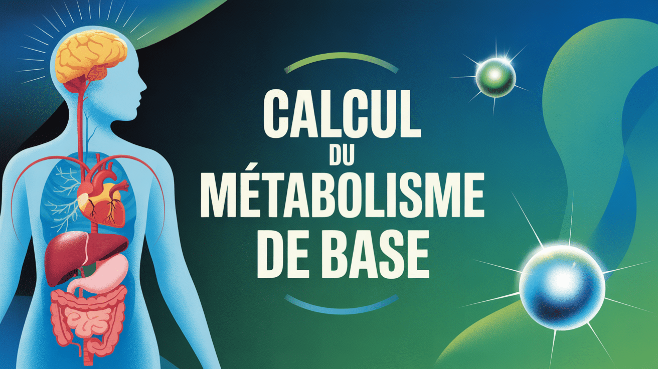 Silhouette humaine avec organes internes, métabolisme de base visualisé