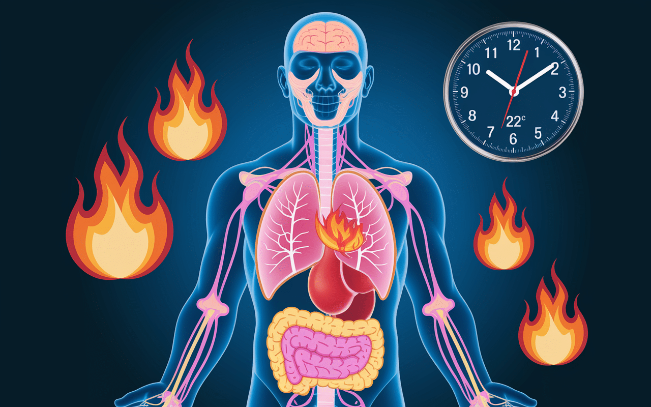 Silhouette transparente montrant les organes actifs du métabolisme