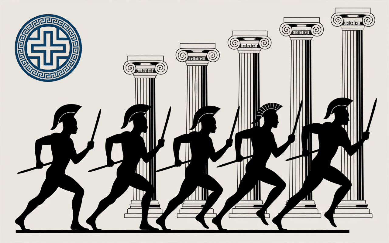 illustration infographique callisthénie guerriers antiques athlètes modernes