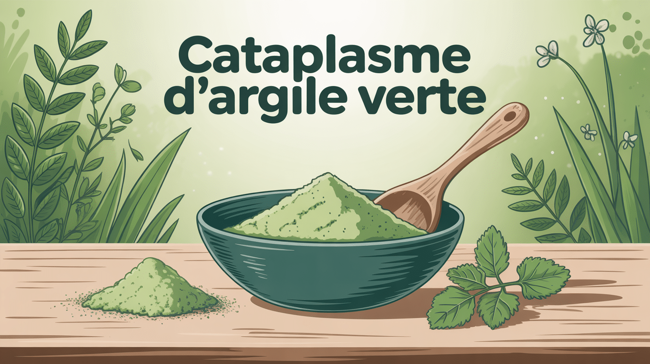 Bol en ceramique avec cataplasme argile verte pate epaisse