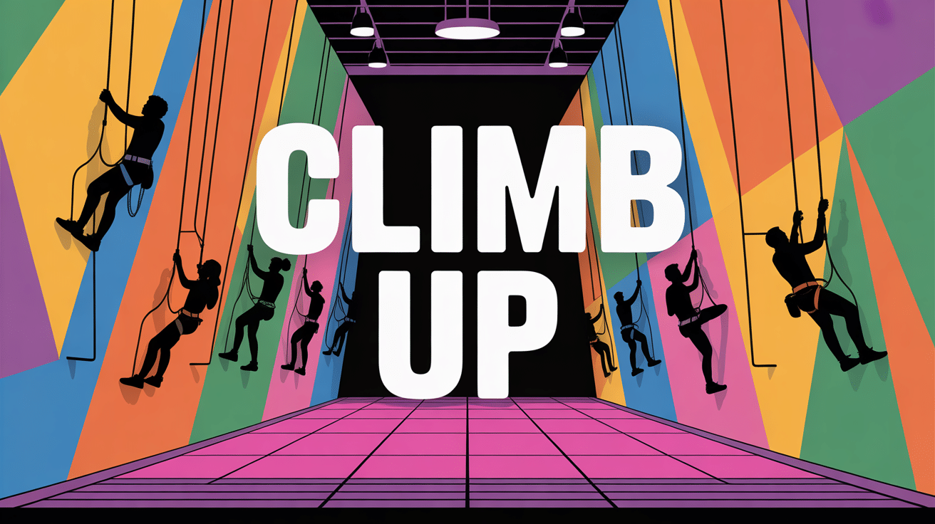 Salle d'escalade Climb Up moderne avec grimpeurs