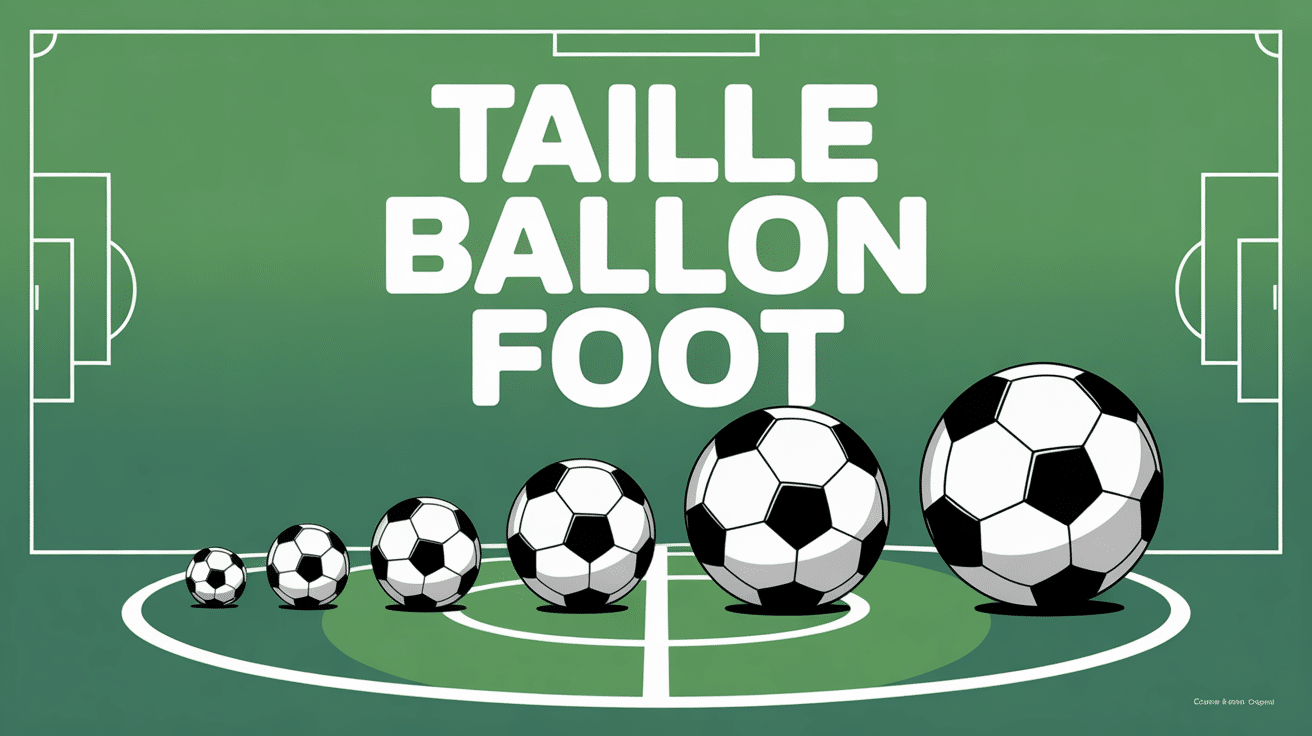 collection ballons taille ballon foot alignés terrain vert
