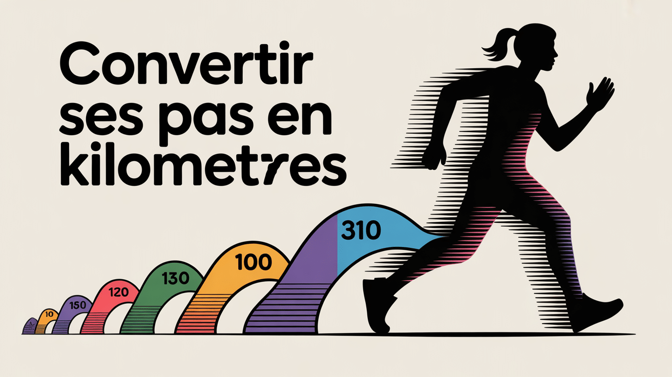 Silhouette marche sur chemin avec empreintes et marqueurs km