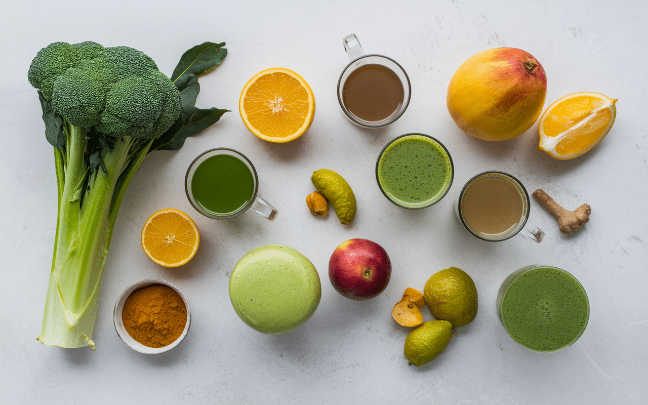 Composition alimentaire desintox du foie légumes fruits tisanes