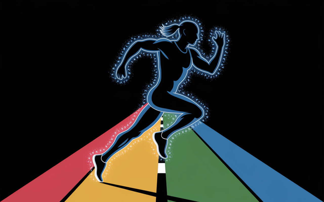 Athlète en mouvement avec énergie de dextrose