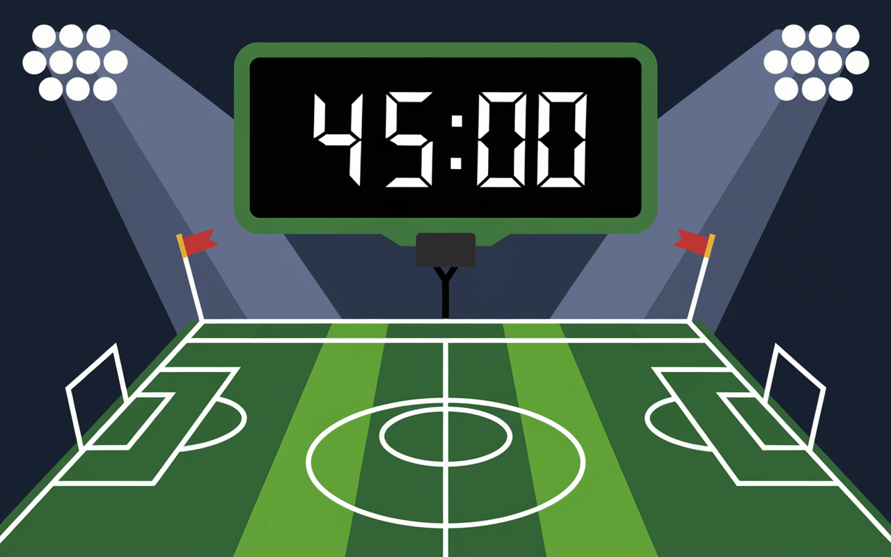 chronometre 45 minutes duree match foot deux mi-temps