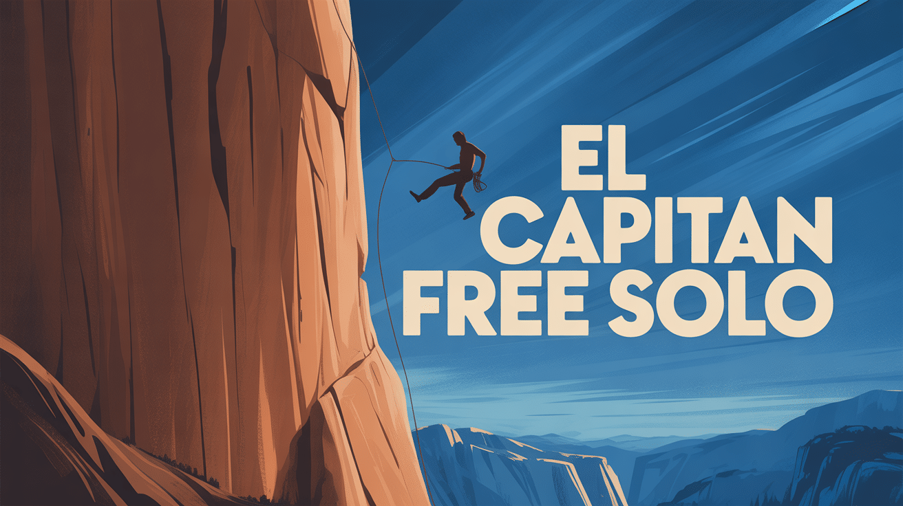 El Capitan free solo grimpeur silhouette sur paroi granitique verticale