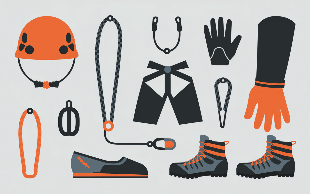 Equipement via ferrata France casque baudrier gants