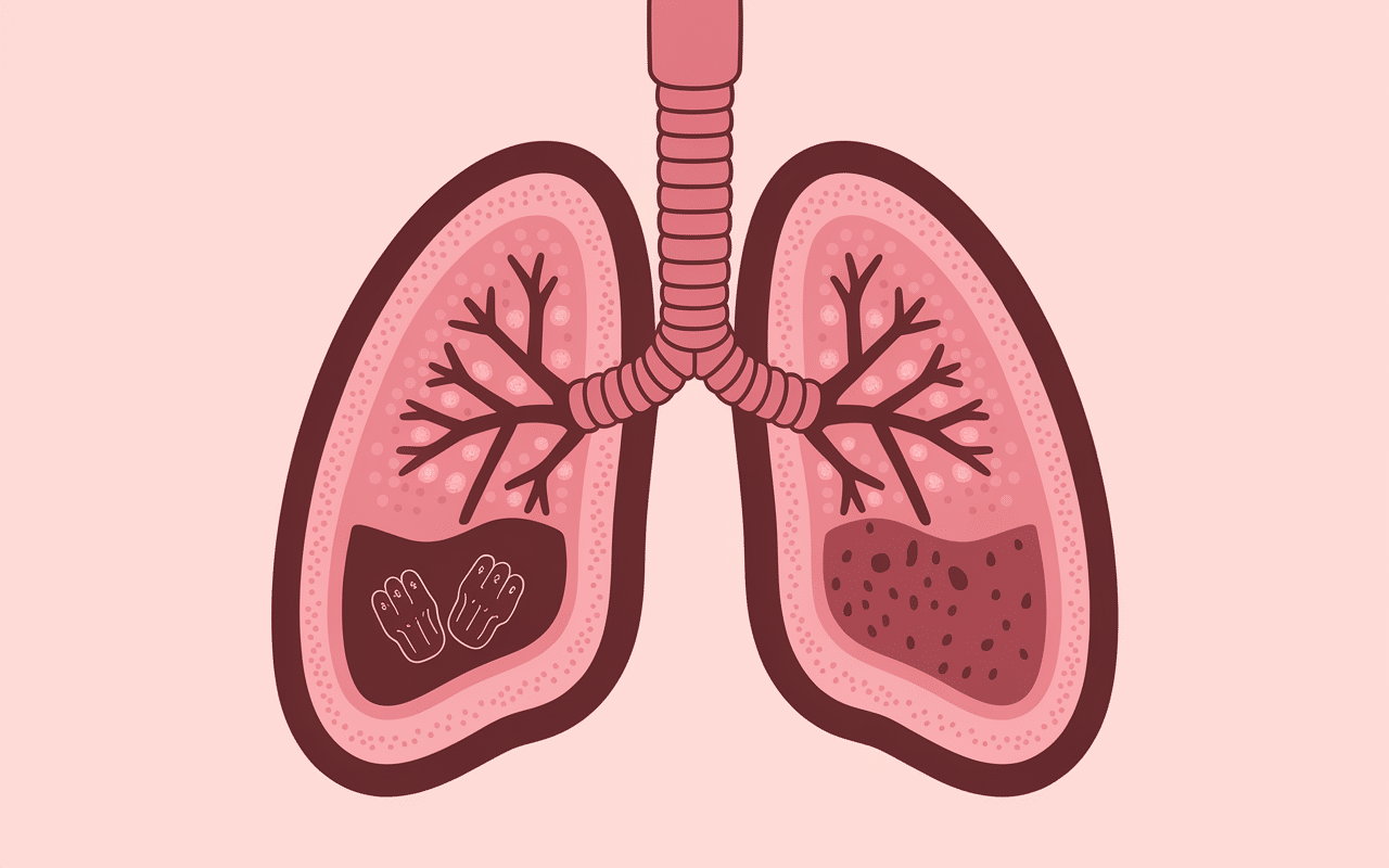 Schéma médical Exomuc des mucosités bronchiques et fluidification