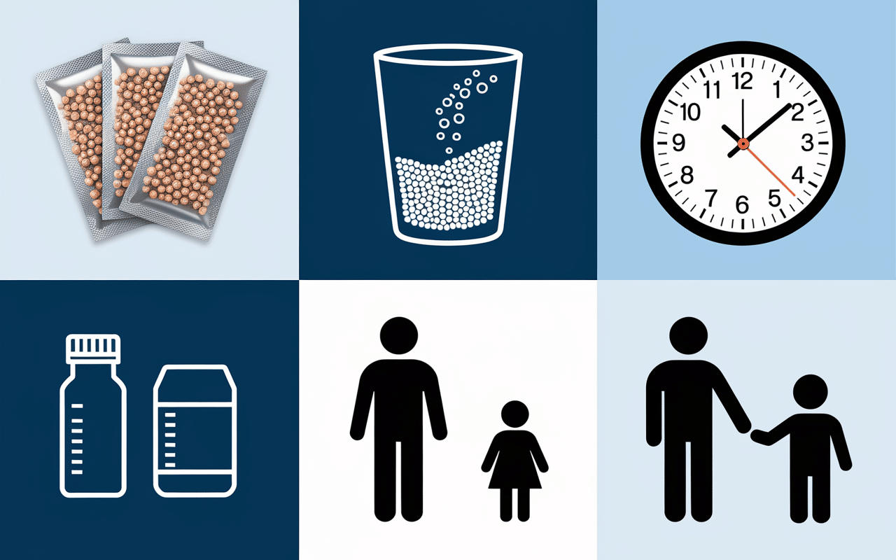 Infographie Exomuc de dosage et mode de prise