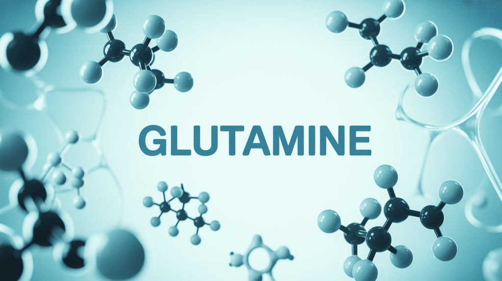 Illustration scientifique de molécules de glutamine en 3D