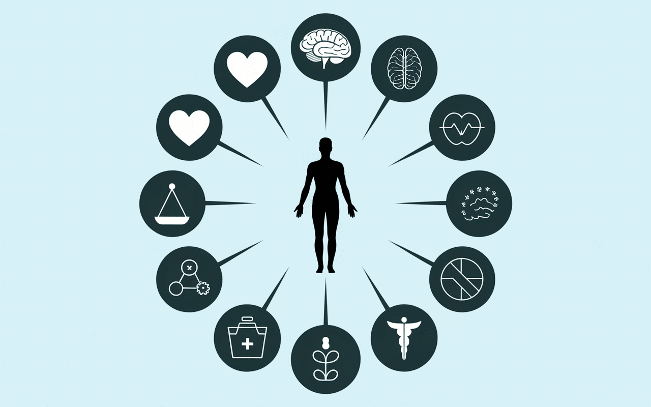 infographie des bienfaits du thé vert avec icônes santé