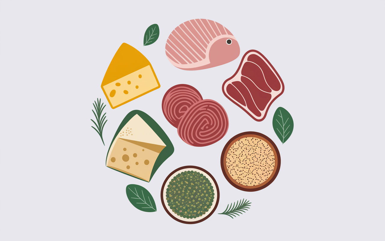 Aliments riches en lysine en cercle