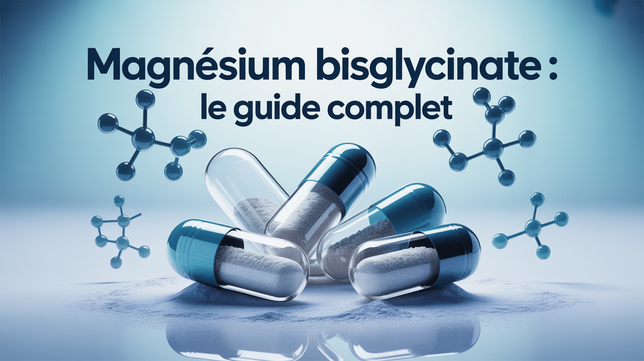 Gélules de magnésium bisglycinate avec molécules stylisées