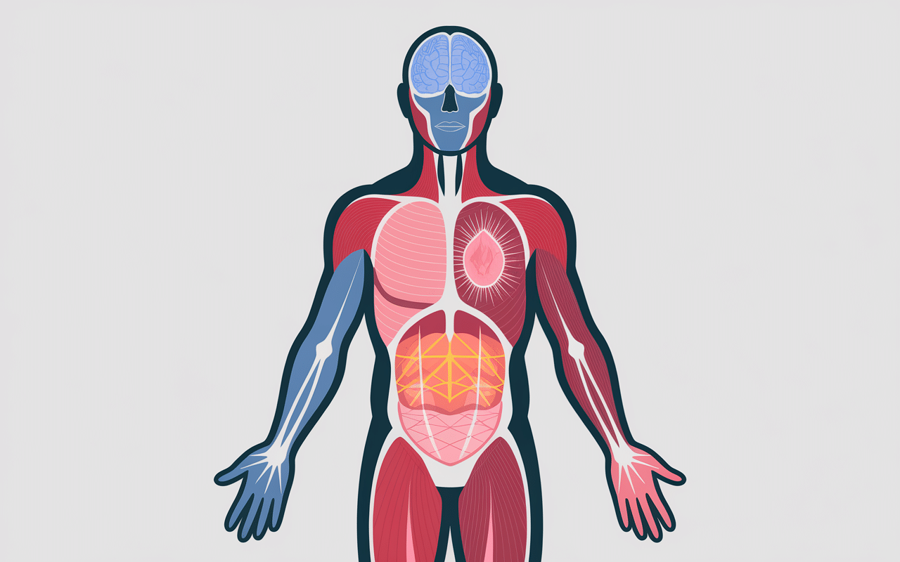 Silhouette humaine colorée montrant bienfaits du magnésium marin santé