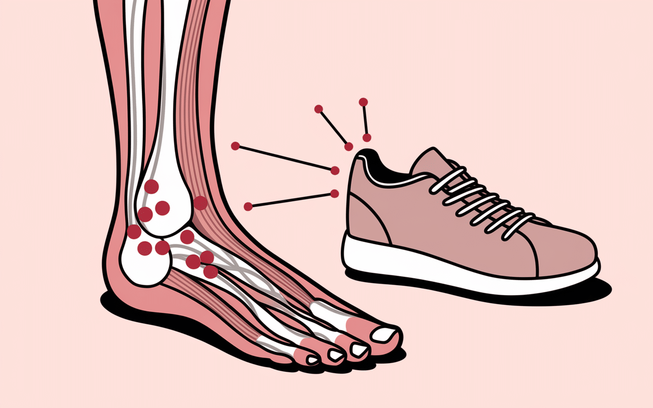schema anatomique pied douleur chaussure inadaptée