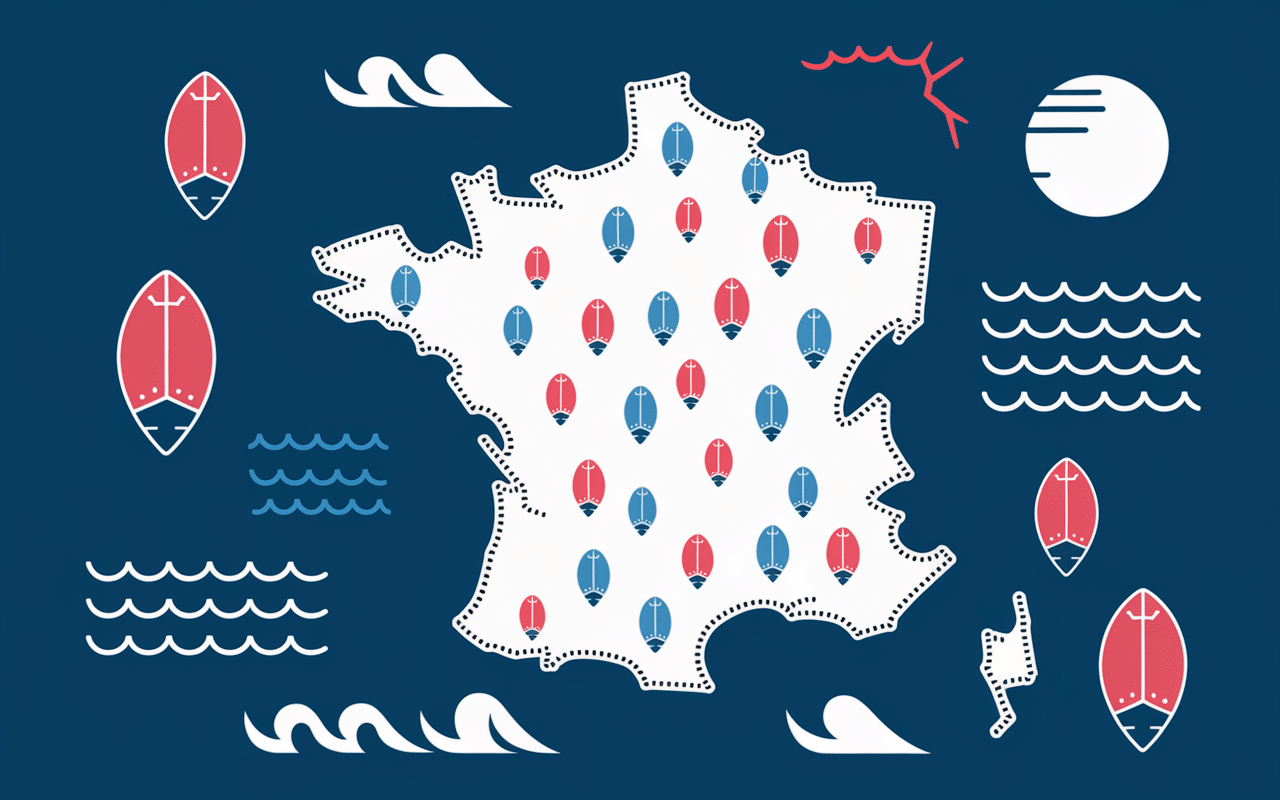 carte france spots kitesurf vents vagues