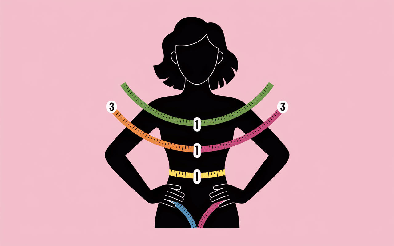 Étapes de mesure des épaules, taille et hanches pour morphologie