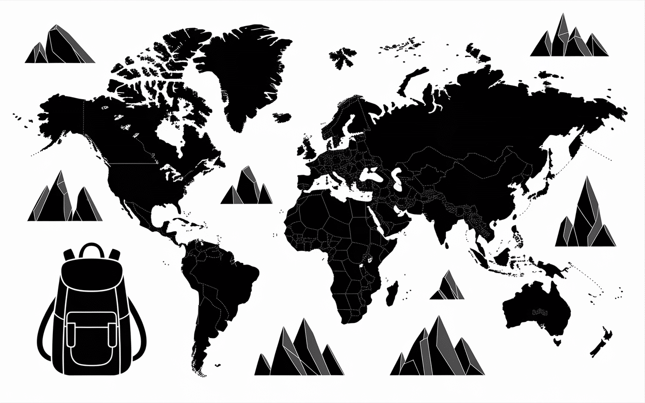 Carte monde destinations escalade bloc planetgrimpe