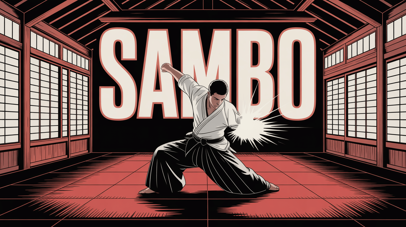 Pratiquant sambo réalisant une projection spectaculaire