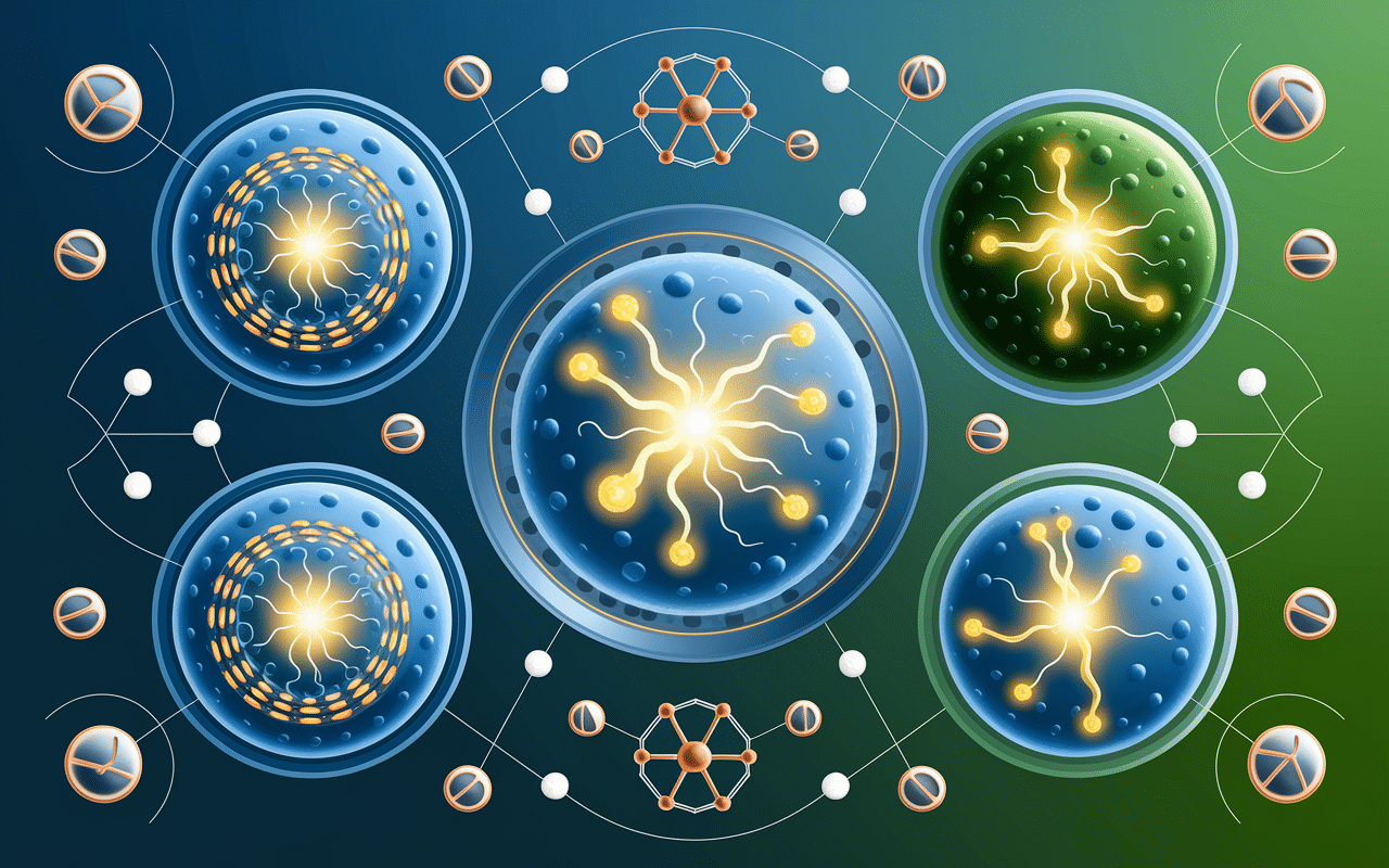 Cellules et mitochondries montrant les bienfaits du shilajit