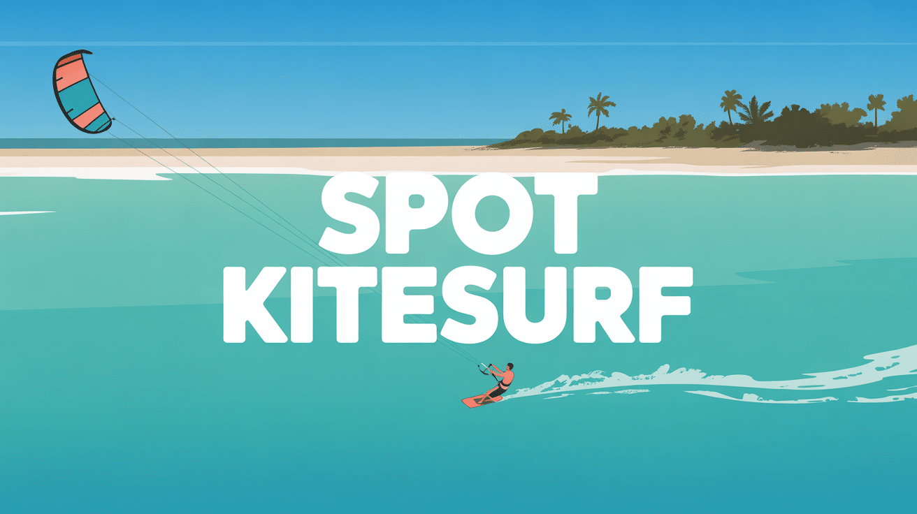 vue aerienne spot kitesurf plage tropicale