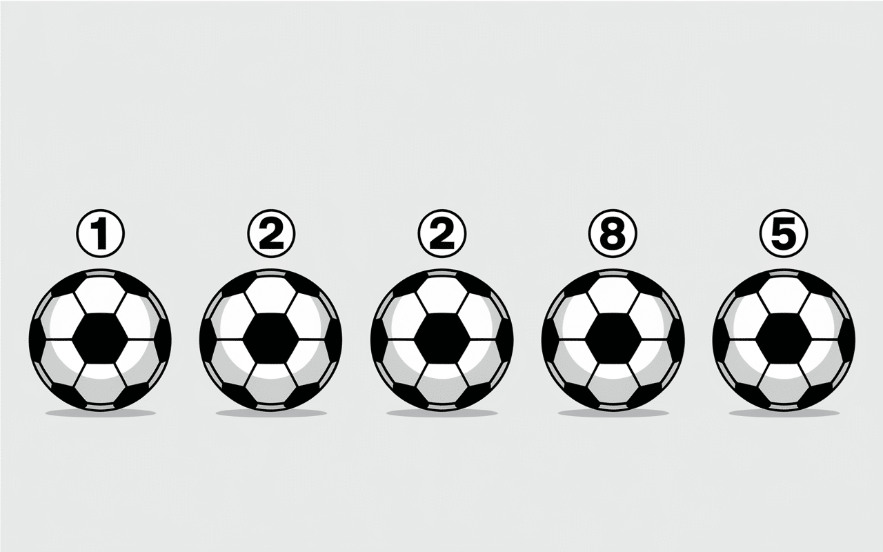 illustration tailles standards taille ballon foot ballons numérotés