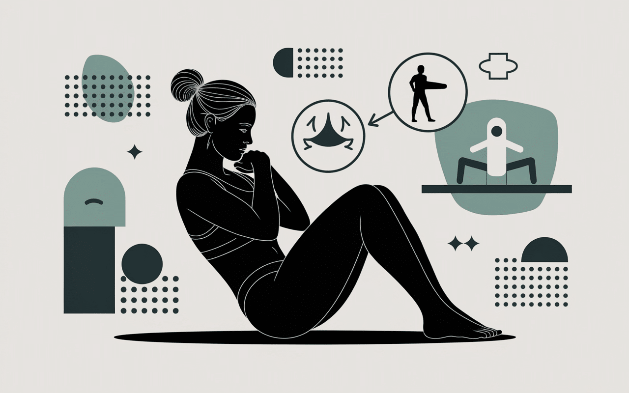 Posture correcte crunch abdominaux avec conseils