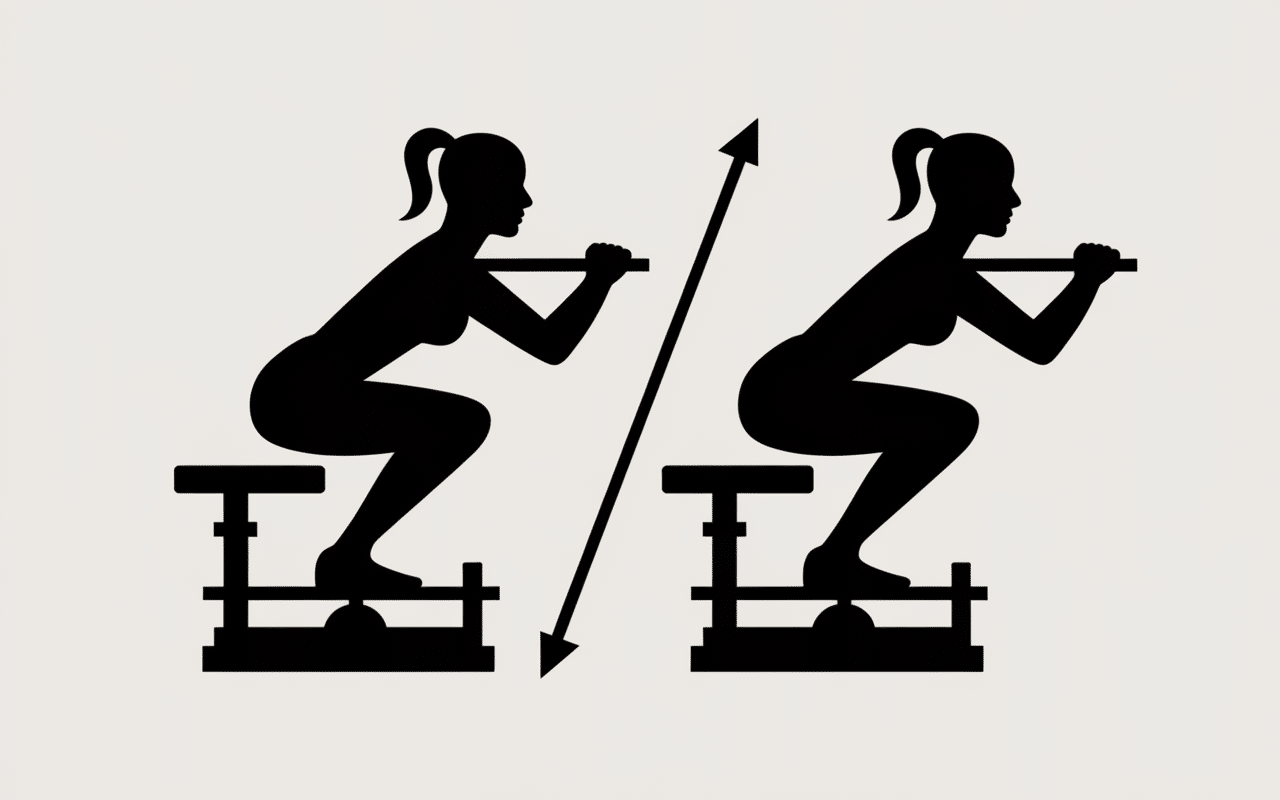 Positions mouvement hack squat machine