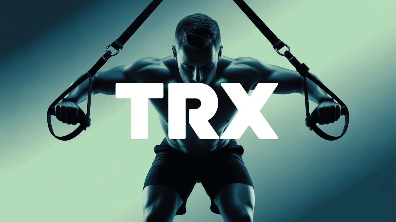 Homme athletique en exercice trx sangles suspension