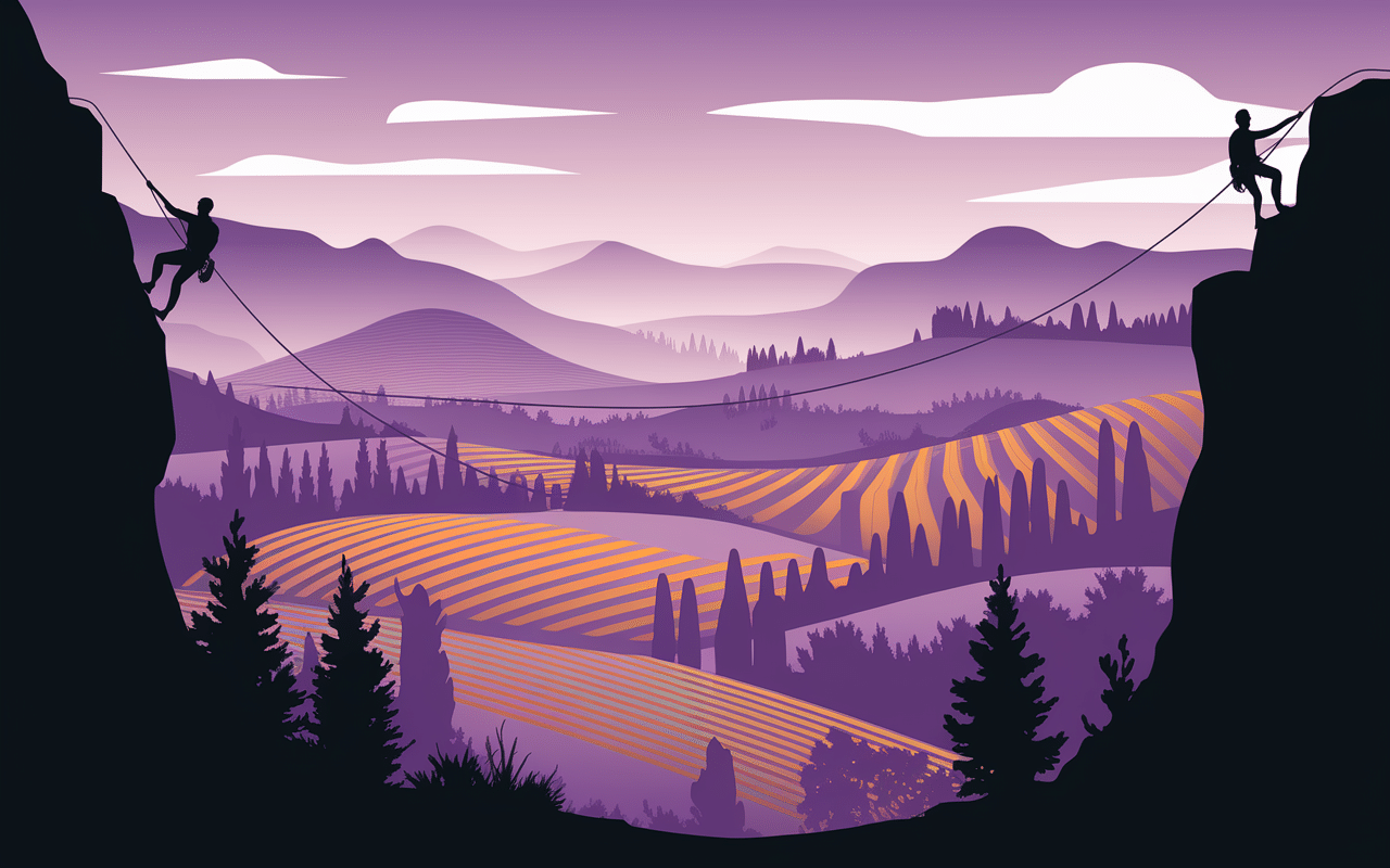 vue panoramique via ferrata cavaillon colline et grimpeurs